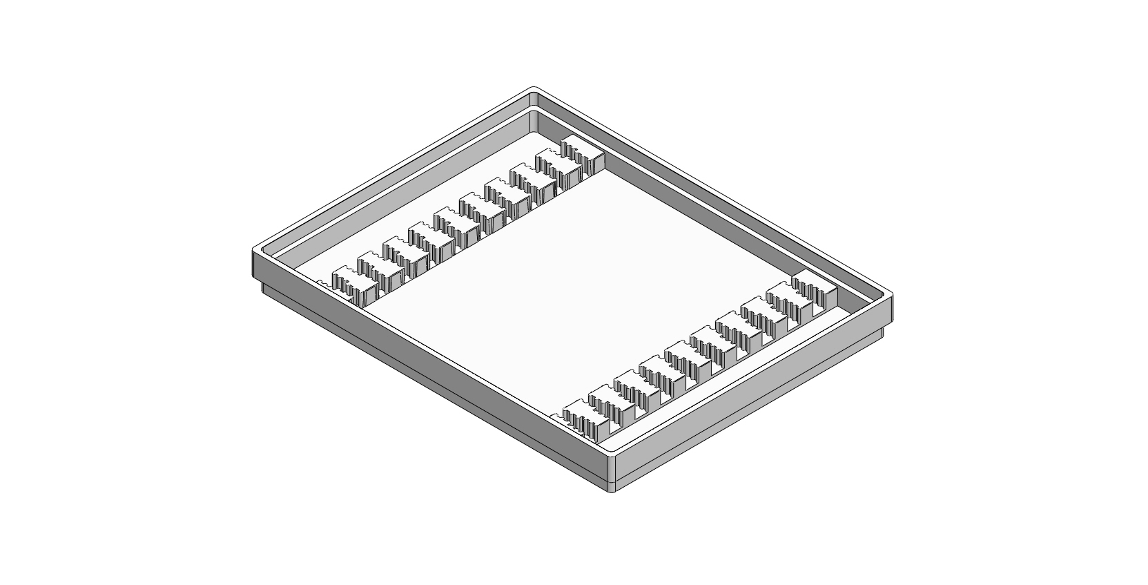 Open Fiber Tray-20 connector pockets