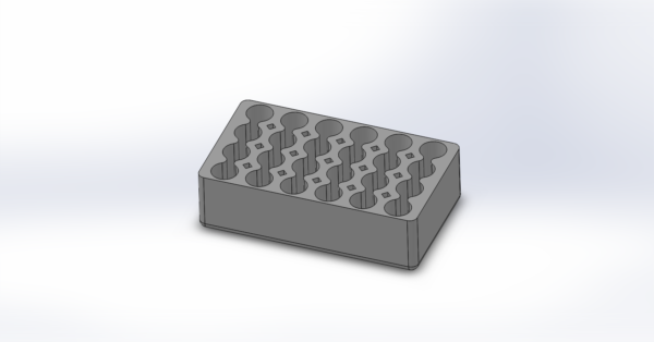 .650" OD vial rack (16.51mm OD)